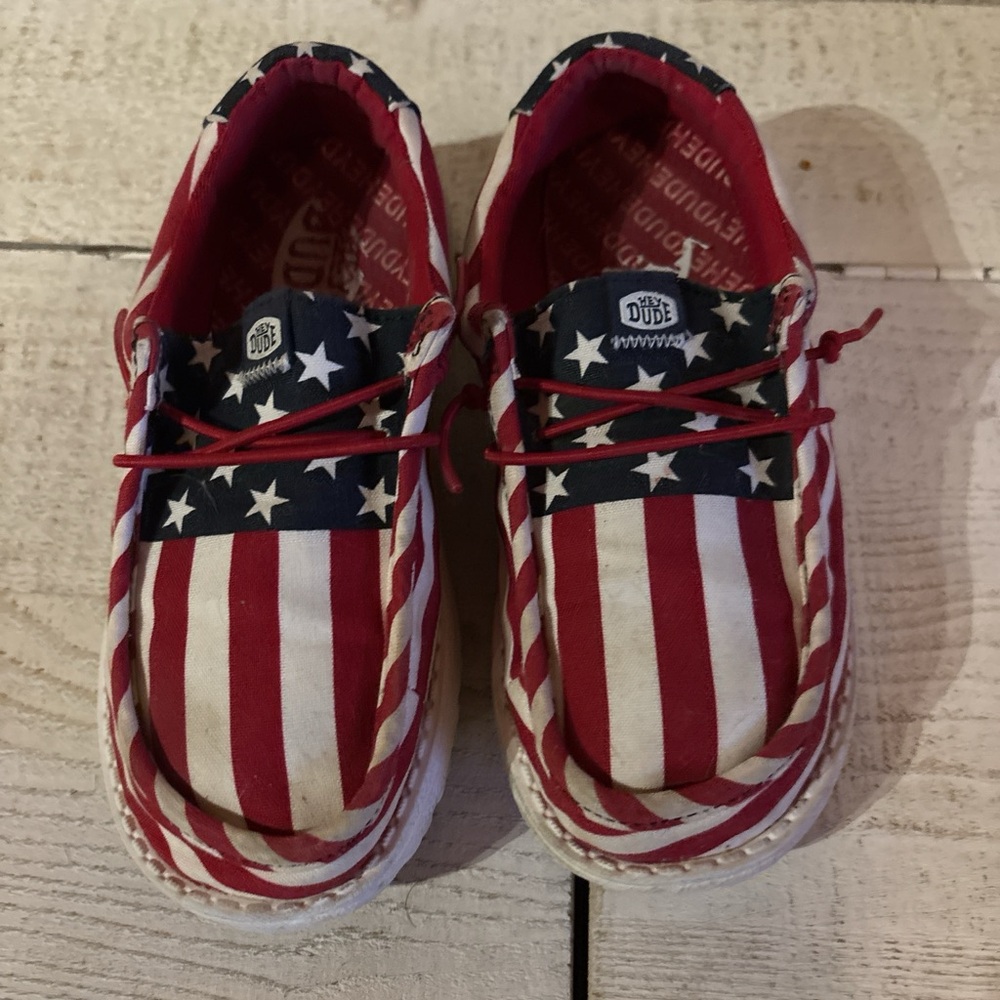 Hey Dude Kids Moccasins - Red, White, and Blue